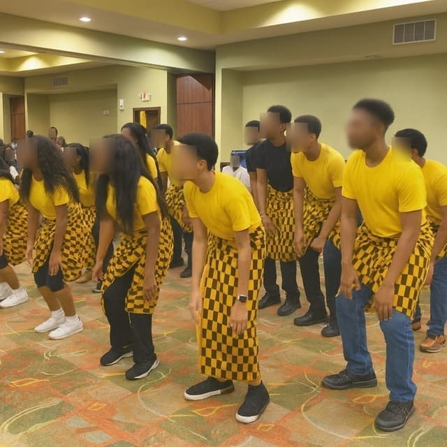 Teenagers performing a dance